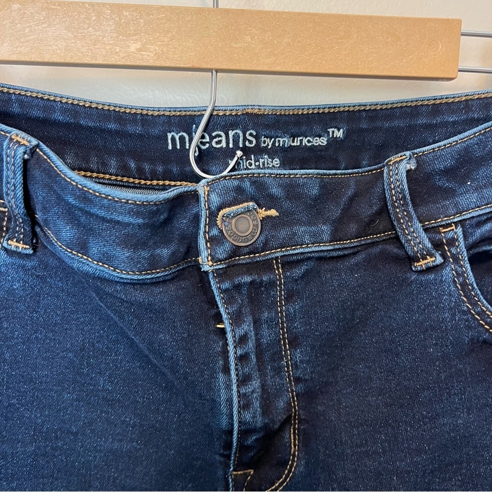 Maurice’s M jeans 4 way stretch dark denim button fly straight pockets XL plus - Picture 3 of 12